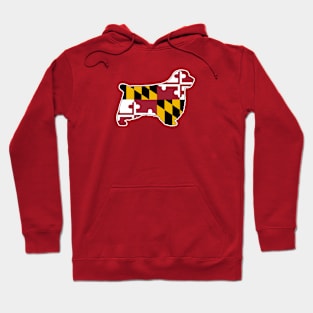 Clumber Spaniel Silhouette with Maryland Flag Hoodie